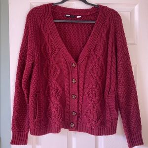 BDG Fisherman Cable Knit Cardigan